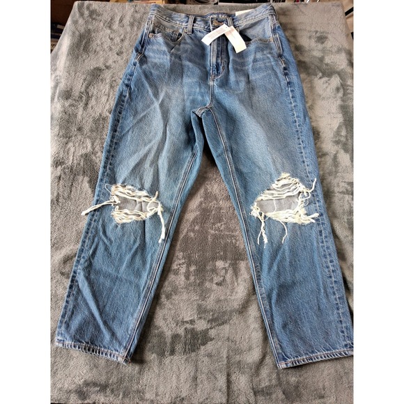 American Eagle Outfitters Denim - American Eagle Highest Rise Mom Jeans Gemini Blue Distressed 4 X-Short 34127308